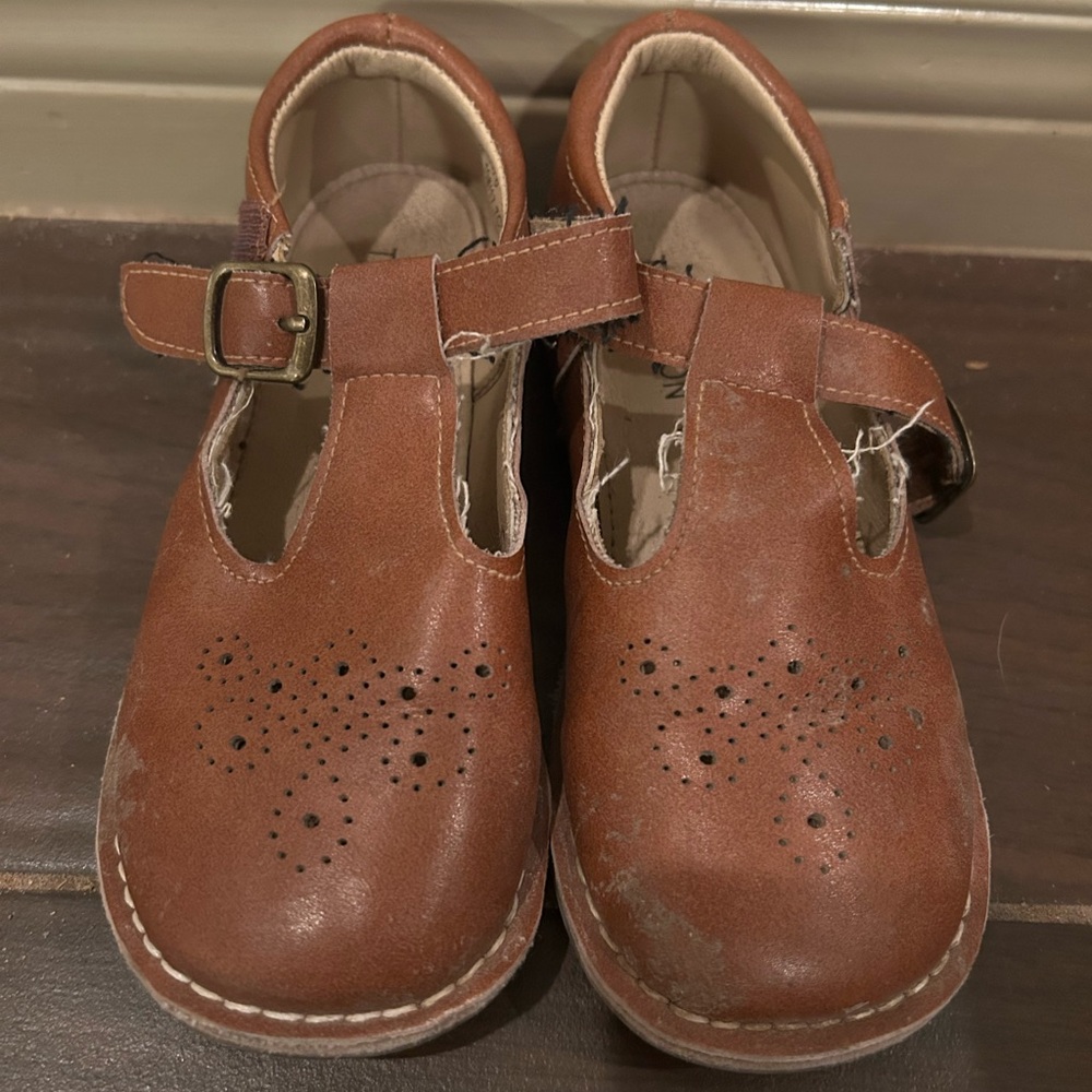 Brown Leather Kids Shoes